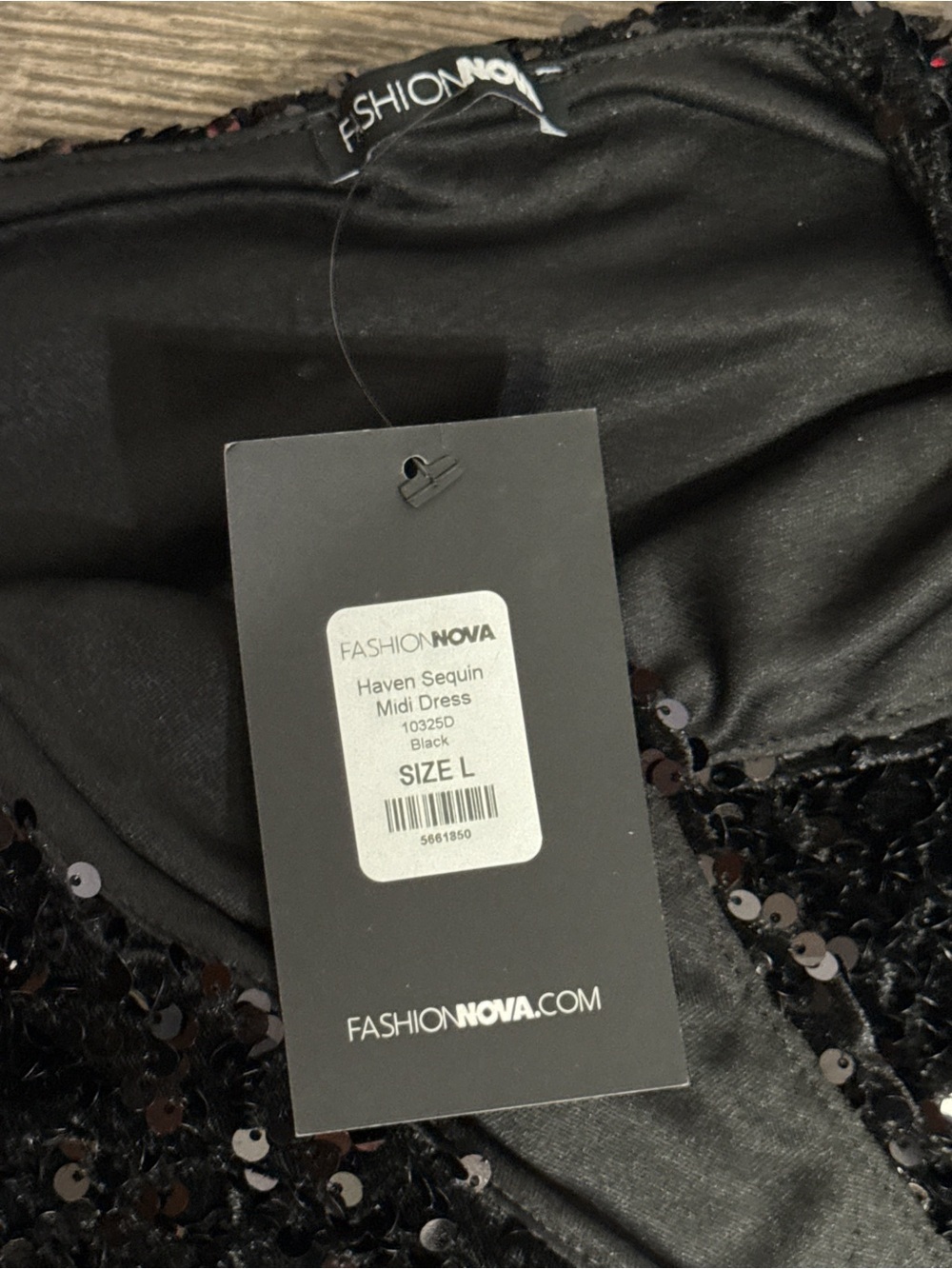 Fashion Nova Black Sequin One Shoulder Midi Dress NWT Glam Party Dress - Picture 3 of 6